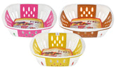 Heart Home Large Plastic Fruit, Vegetable Storage Basket- Pack of 3 (Pink & Brown & Green)-HS42KUBMART25409